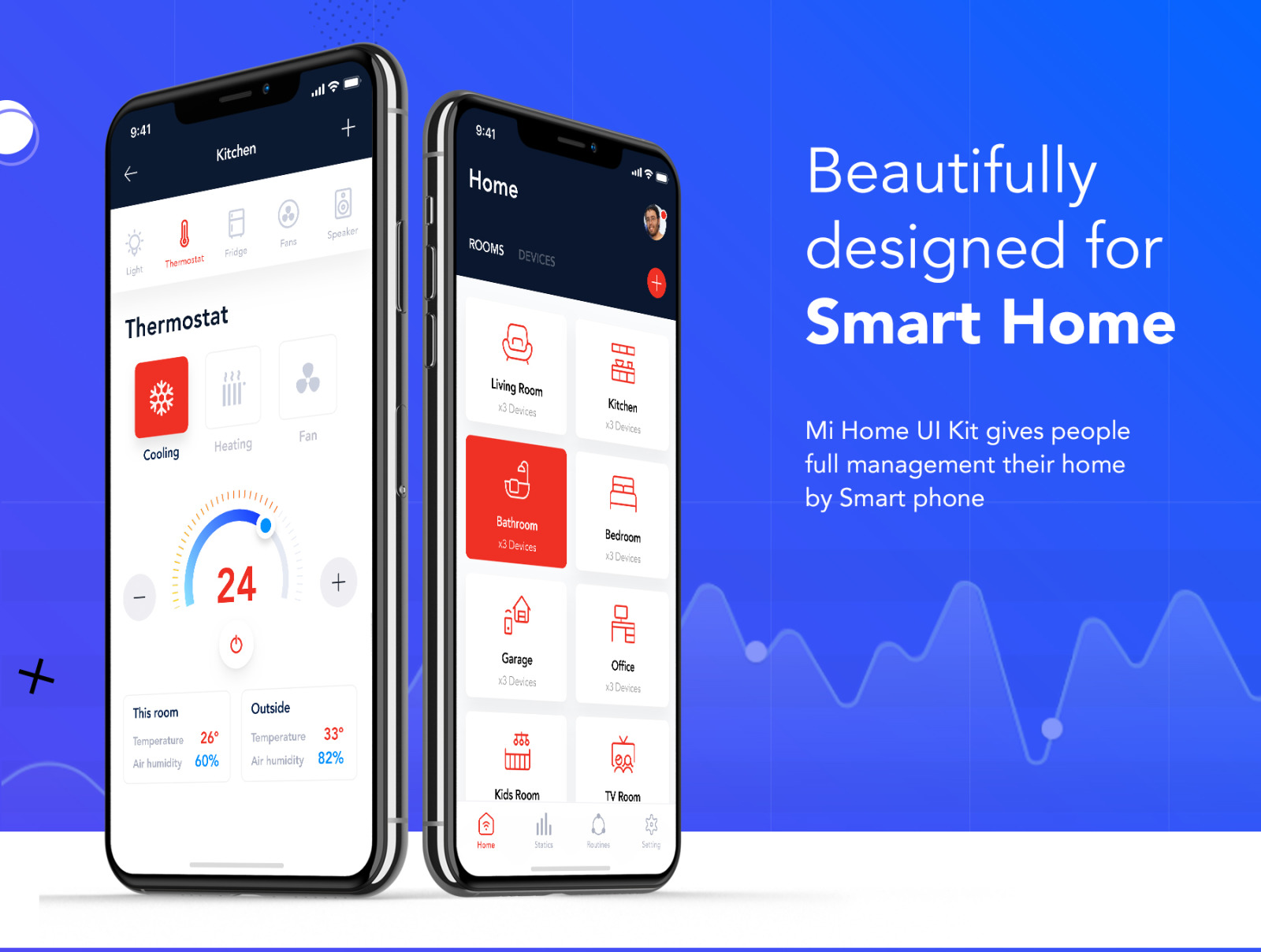 Mi Home Smart Home Ui Kit In Ux Ui Kits On Yellow Images Creative Store