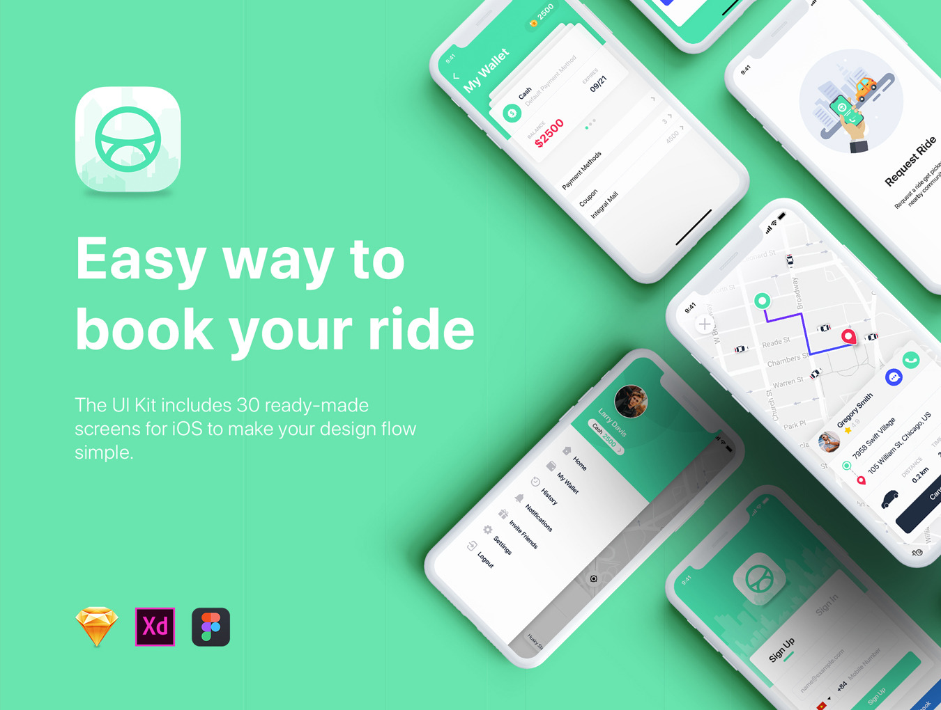 Download Taxi Booking App Ui Kit In Ux Ui Kits On Yellow Images Creative Store Yellowimages Mockups