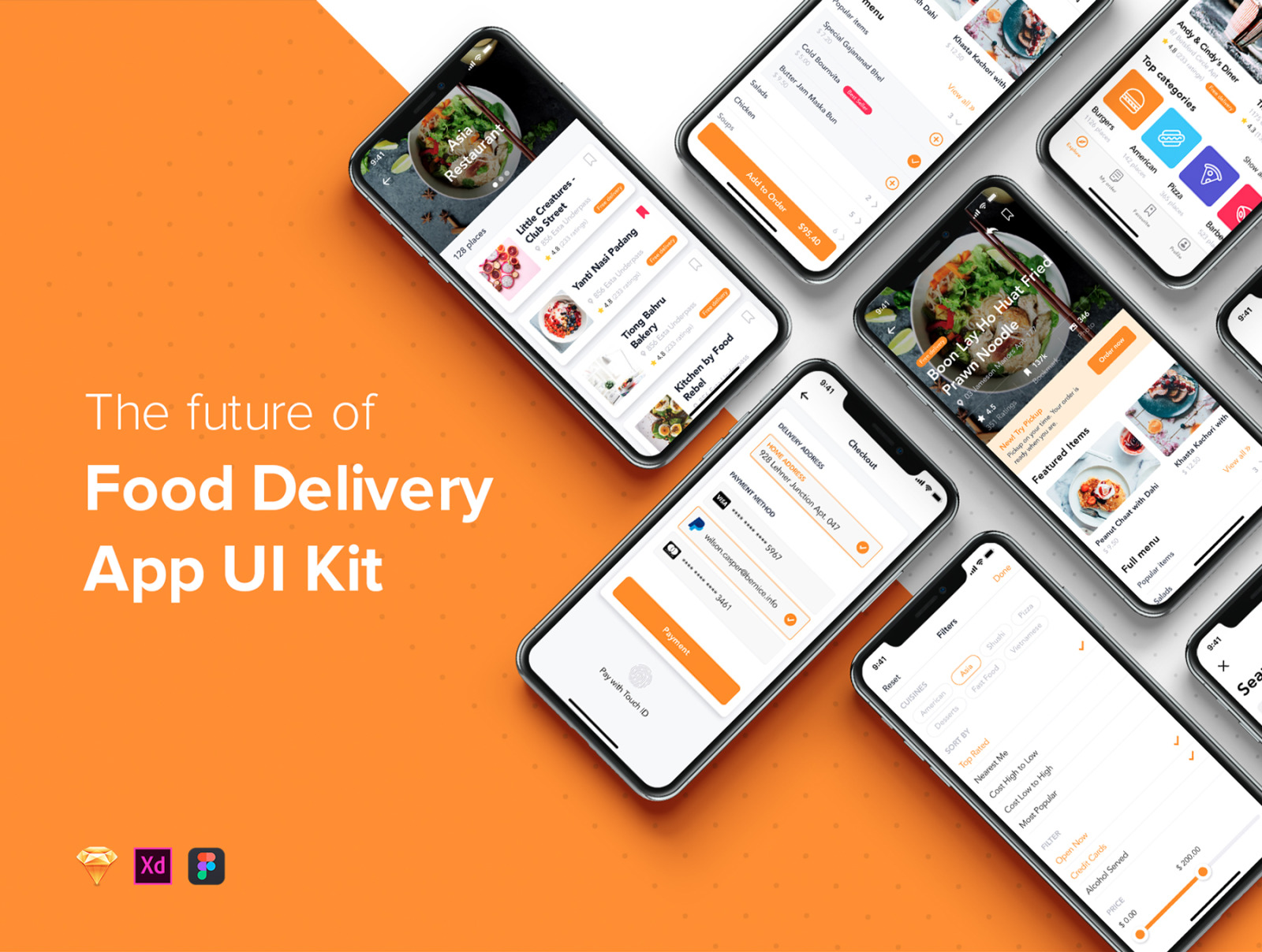 Download Fozzi Food Delivery App Ui Kit In Ux Ui Kits On Yellow Images Creative Store PSD Mockup Templates