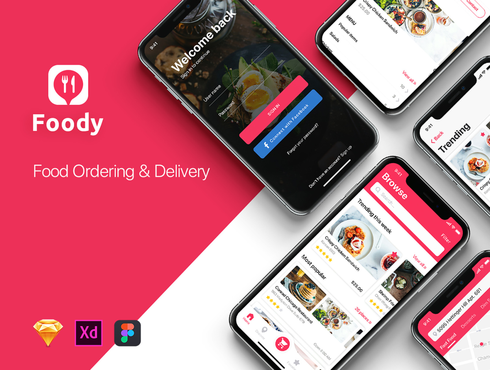 Download Foody Food App Ui Kit In Ux Ui Kits On Yellow Images Creative Store Yellowimages Mockups