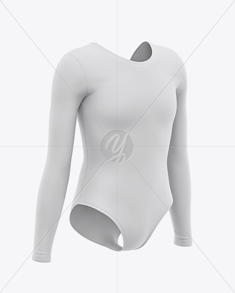 Download Long Sleeve Gymnastics Leotard Mockup Front Half Side View In Apparel Mockups On Yellow Images Object Mockups