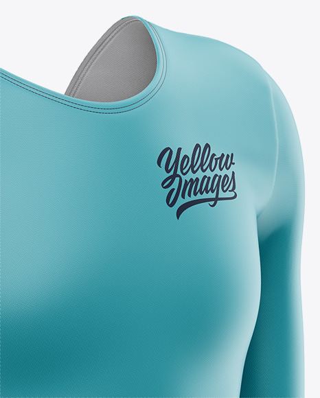 Long Sleeve Gymnastics Leotard Mockup Front Half Side View In Apparel Mockups On Yellow Images Object Mockups