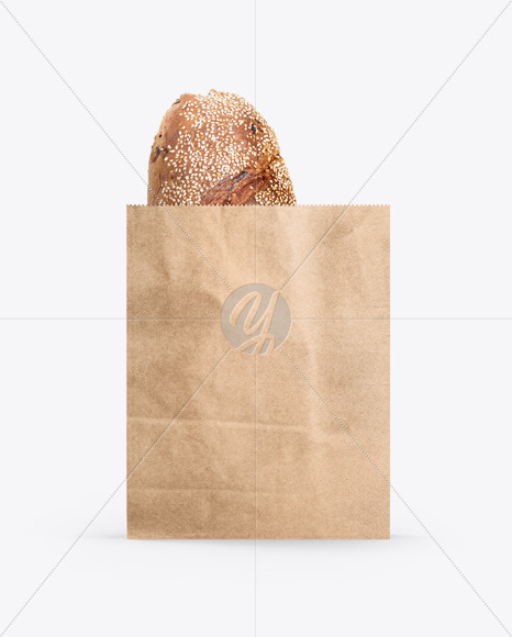 Download Kraft Bag With Bread Mockup In Bag Sack Mockups On Yellow Images Object Mockups