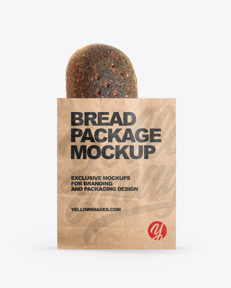 Download Kraft Bag With Bread Mockup In Bag Sack Mockups On Yellow Images Object Mockups Yellowimages Mockups