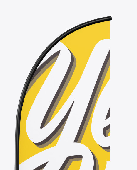 Matte Convex Flag Mockup PSD #1