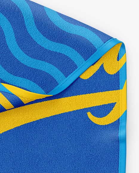 Folded Beach Towel Mockup PSD #4