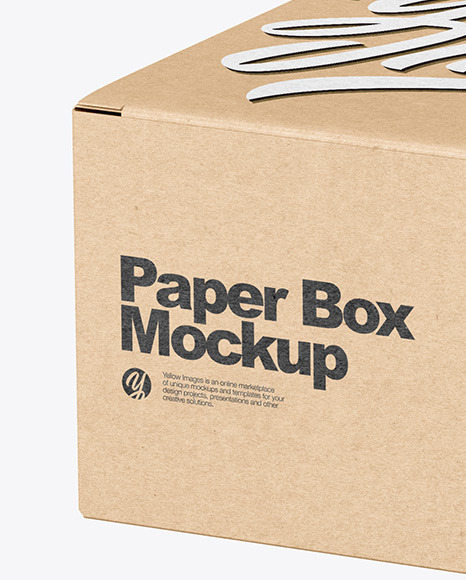 Download Kraft Paper Box Mockup In Box Mockups On Yellow Images Object Mockups