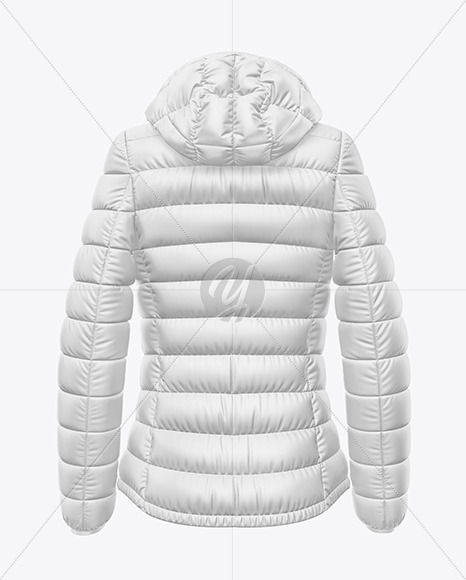 Download Matte Women S Down Jacket W Hood Mockup Back View In Apparel Mockups On Yellow Images Object Mockups