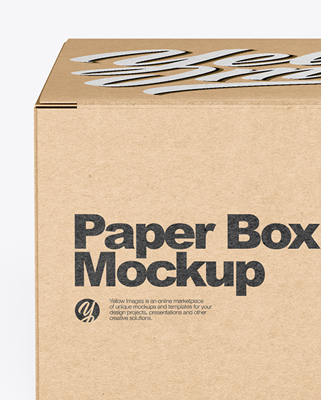 Download Kraft Paper Box Mockup in Box Mockups on Yellow Images ...