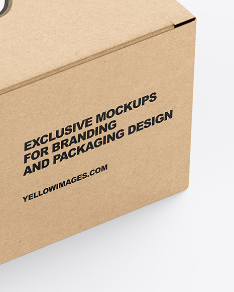 Kraft Paper Box Mockup In Box Mockups On Yellow Images Object Mockups