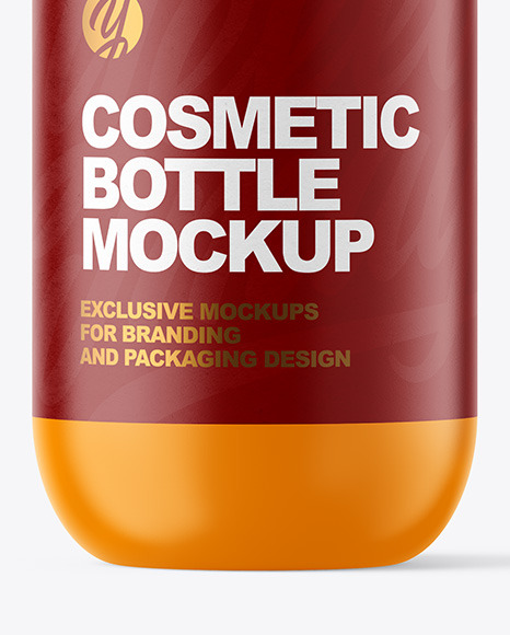 Matte Cosmetic Bottle with Pump Mockup PSD #1