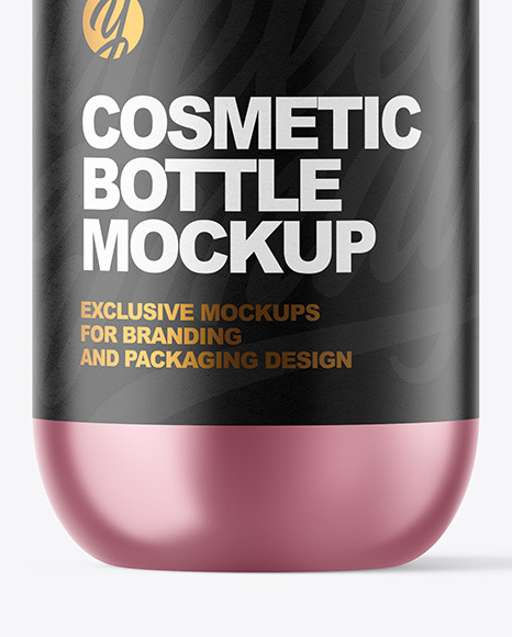Metallic Cosmetic Bottle with Pump Mockup PSD #1