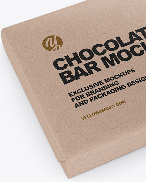 Download Chocolate Bar Kraft Mockup In Packaging Mockups On Yellow Images Object Mockups