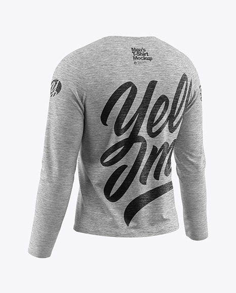 Melange Men S Long Sleeve T Shirt Mockup In Apparel Mockups On Yellow Images Object Mockups