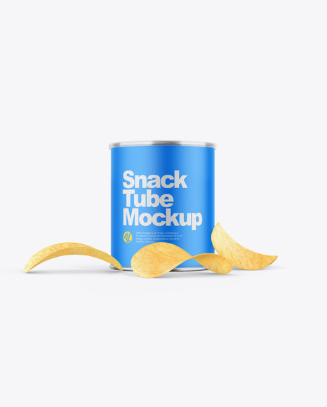 Download Paper Snack Tube W Chips Mockup In Tube Mockups On Yellow Images Object Mockups PSD Mockup Templates