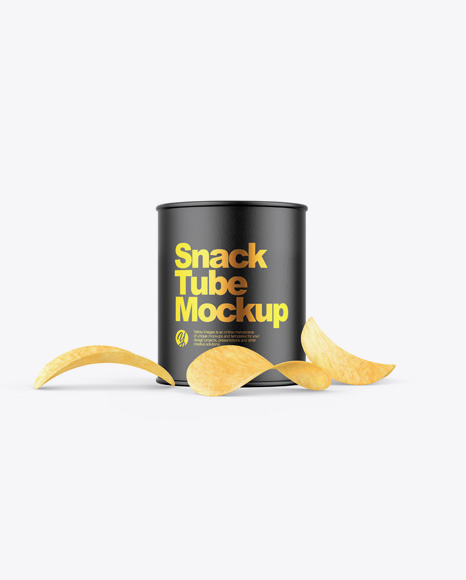 Download Paper Snack Tube W Chips Mockup In Tube Mockups On Yellow Images Object Mockups PSD Mockup Templates