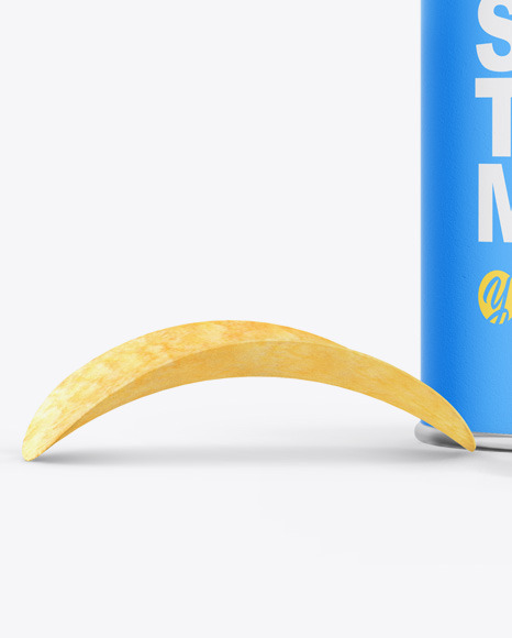 Paper Snack Tube W Chips Mockup In Tube Mockups On Yellow Images Object Mockups