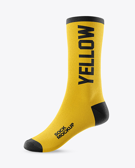 Sock Mockup In Apparel Mockups On Yellow Images Object Mockups