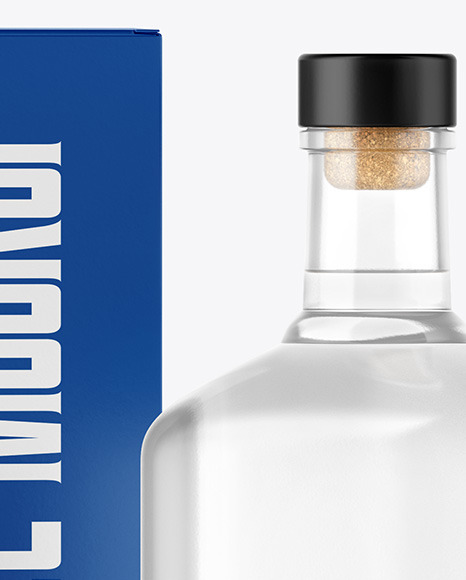 Download Vodka Bottle With Box Mockup In Bottle Mockups On Yellow Images Object Mockups