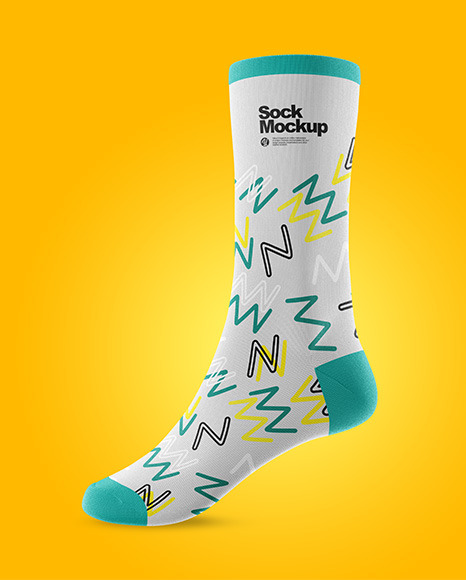 Sock Mockup In Apparel Mockups On Yellow Images Object Mockups