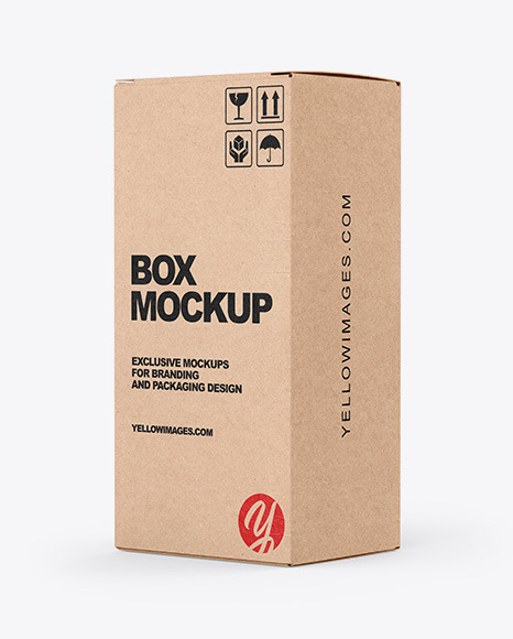 Kraft Box Mockup In Box Mockups On Yellow Images Object Mockups