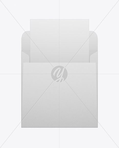 Opened Paper Envelope W  Paper Mockup PSD #1