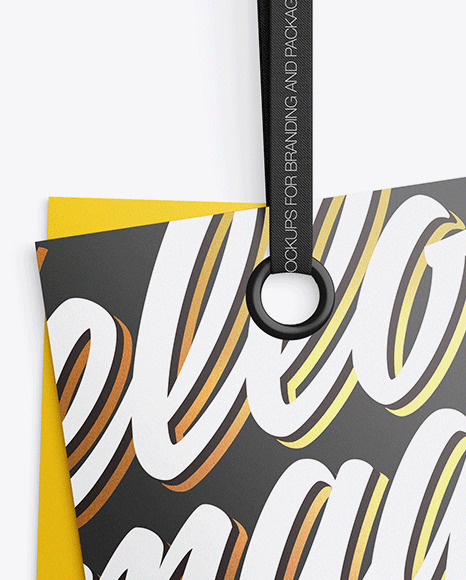 Two Glossy Labels Mockup PSD #2