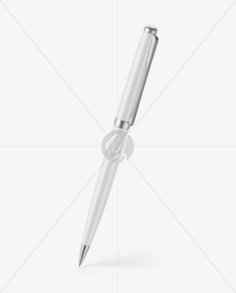 Glossy Pen w/ Metallic Finish Mockup Glossy Pen w/ Metallic Finish Mockup