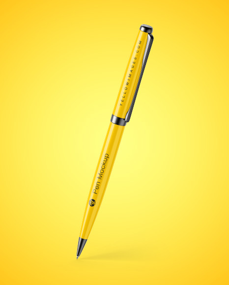 Glossy Pen w  Metallic Finish Mockup PSD #2