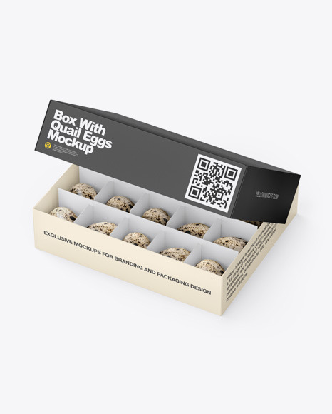 Paper Box With Quail Eggs Mockup in Box Mockups on Yellow Images Object Mockups