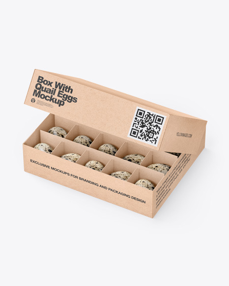 Download Kraft Box With Quail Eggs Mockup in Box Mockups on Yellow Images Object Mockups