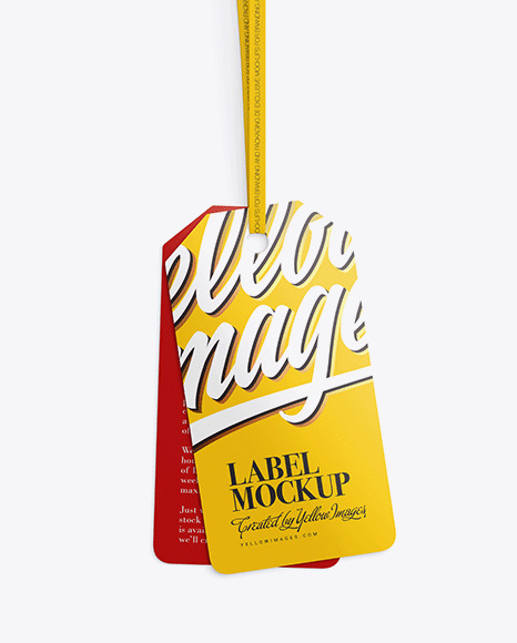 Two Glossy Labels Mockup PSD #6