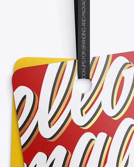 Two Glossy Labels Mockup PSD #2