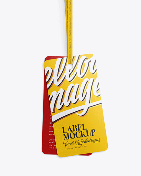 Two Glossy Labels Mockup PSD #6