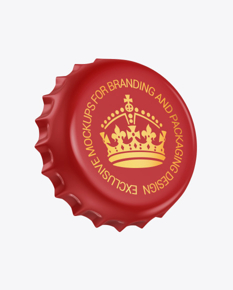 Glossy Bottle Cap Mockup