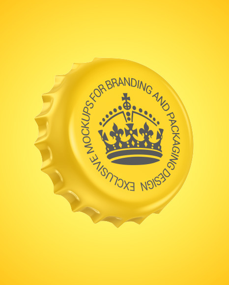 Glossy Bottle Cap Mockup In Bottle Mockups On Yellow Images Object Mockups