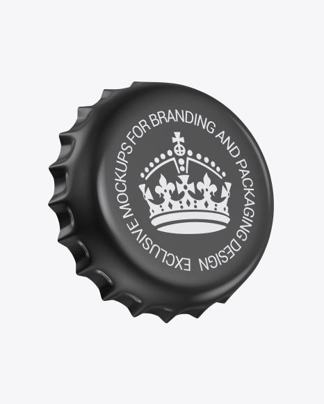 Glossy Bottle Cap Mockup