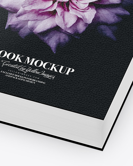 Book w  Leather Cover Mockup   Half Side View PSD #7