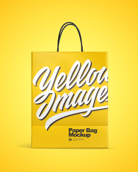 Matte Shopping Bag W Rope Handles Mockup In Bag Sack Mockups On Yellow Images Object Mockups