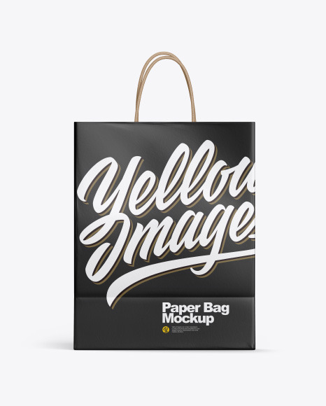 Matte Shopping Bag W Rope Handles Mockup In Bag Sack Mockups On Yellow Images Object Mockups