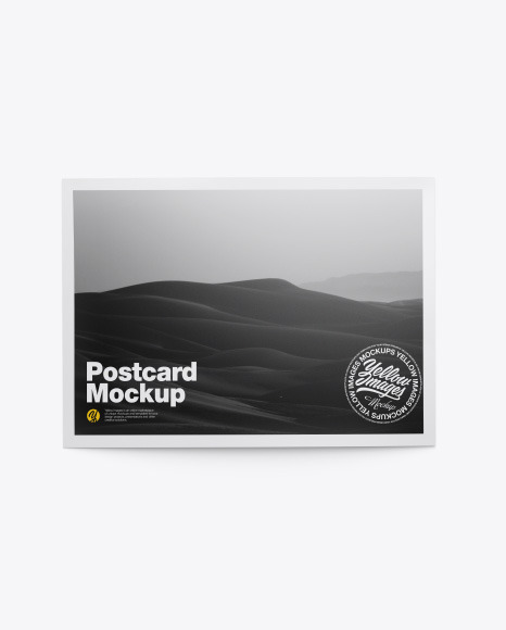 Matte A5 Postcard Mockup in Stationery Mockups on Yellow Images Object Mockups