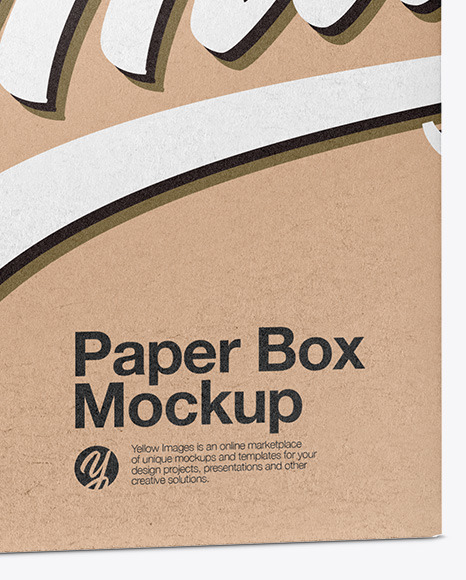 Kraft Box Mockup   Half Side View PSD #4