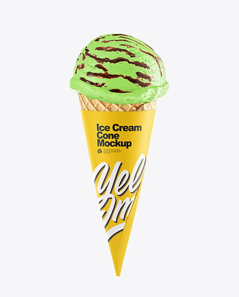 Download Ice Cream Cone Mockup In Packaging Mockups On Yellow Images Object Mockups Yellowimages Mockups