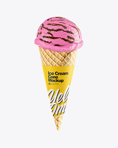 Download Ice Cream Cone Mockup in Packaging Mockups on Yellow ...