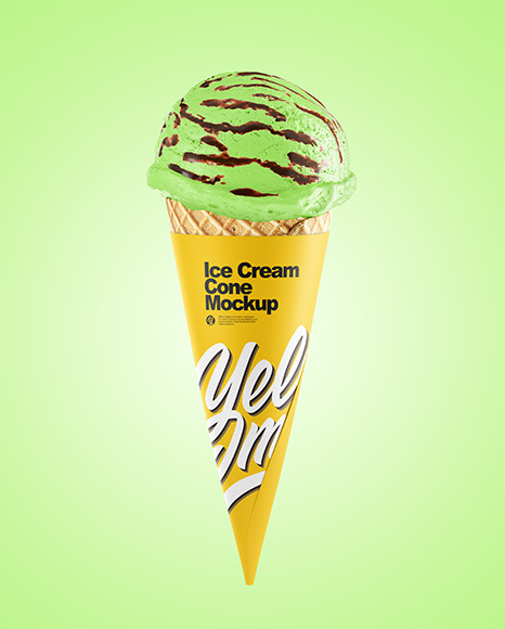 Download Ice Cream Cone Mockup in Packaging Mockups on Yellow ...