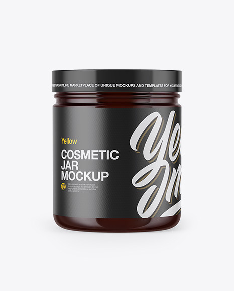 Download Amber Cosmetic Jar Mockup In Jar Mockups On Yellow Images Object Mockups PSD Mockup Templates