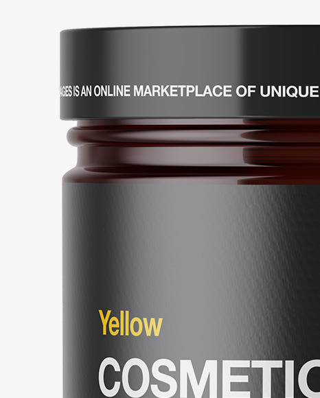 Amber Cosmetic Jar Mockup In Jar Mockups On Yellow Images Object Mockups