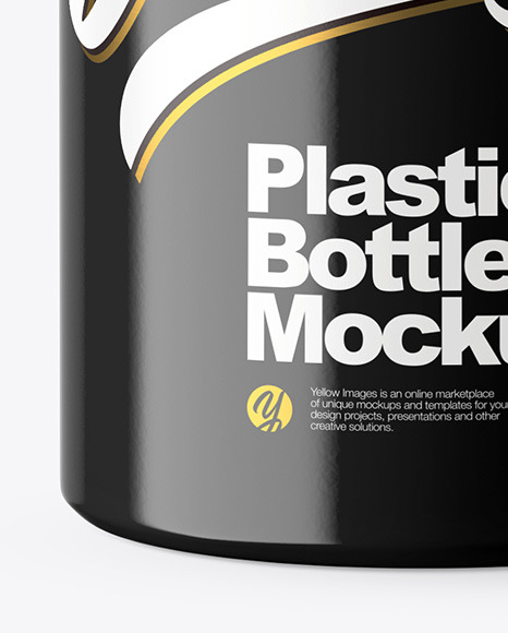 Glossy Plastic Cosmetic Bottle with Pump Mockup PSD #6