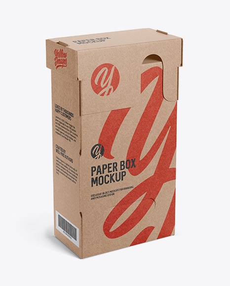 Download Kraft Paper Box Half Side View In Box Mockups On Yellow Images Object Mockups Yellowimages Mockups