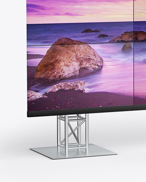 LCD Video Wall Mockup   Half Side View PSD #2